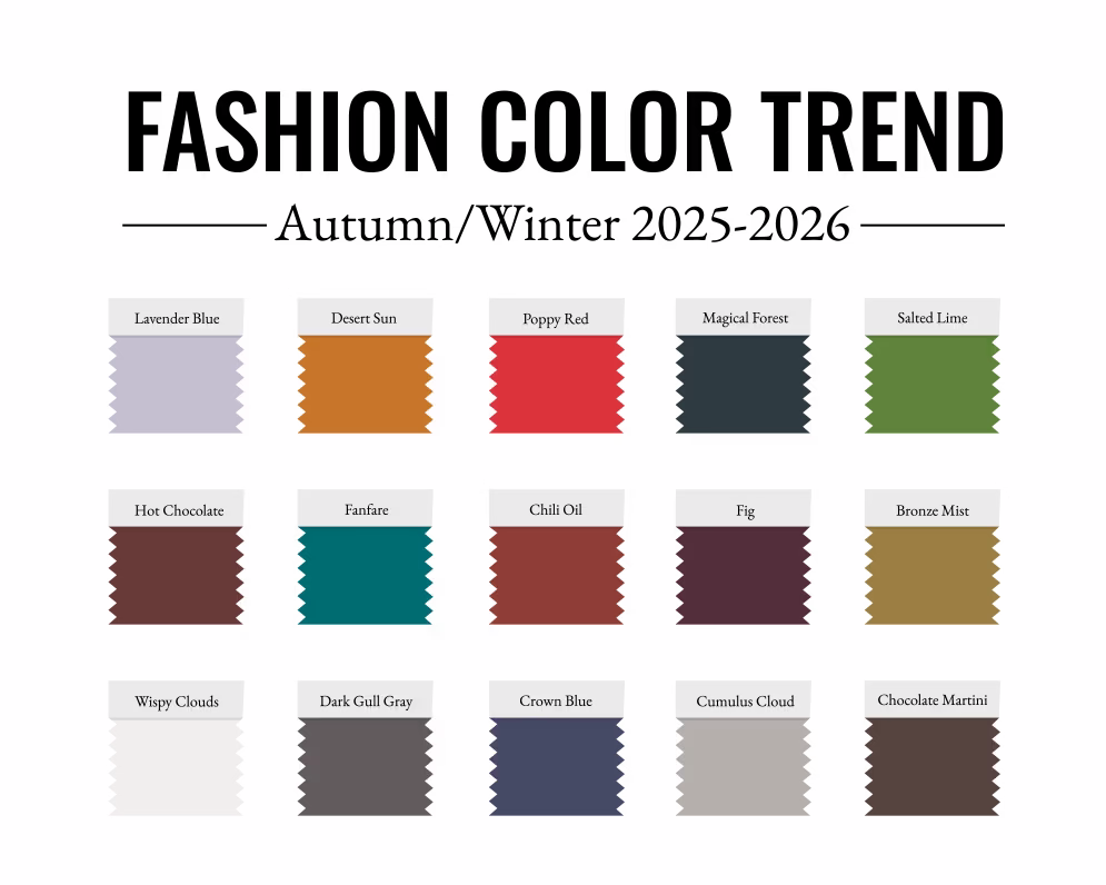 Colori di tendenza Autunno/Inverno 2025-26: la palette della nuova stagione