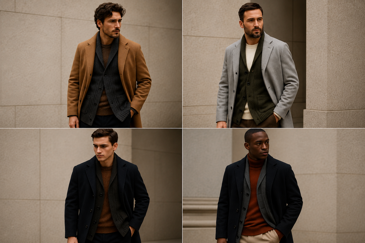 Layering uomo Autunno/Inverno 2025-26 Cardigan, maglieria e capispalla di tendenza