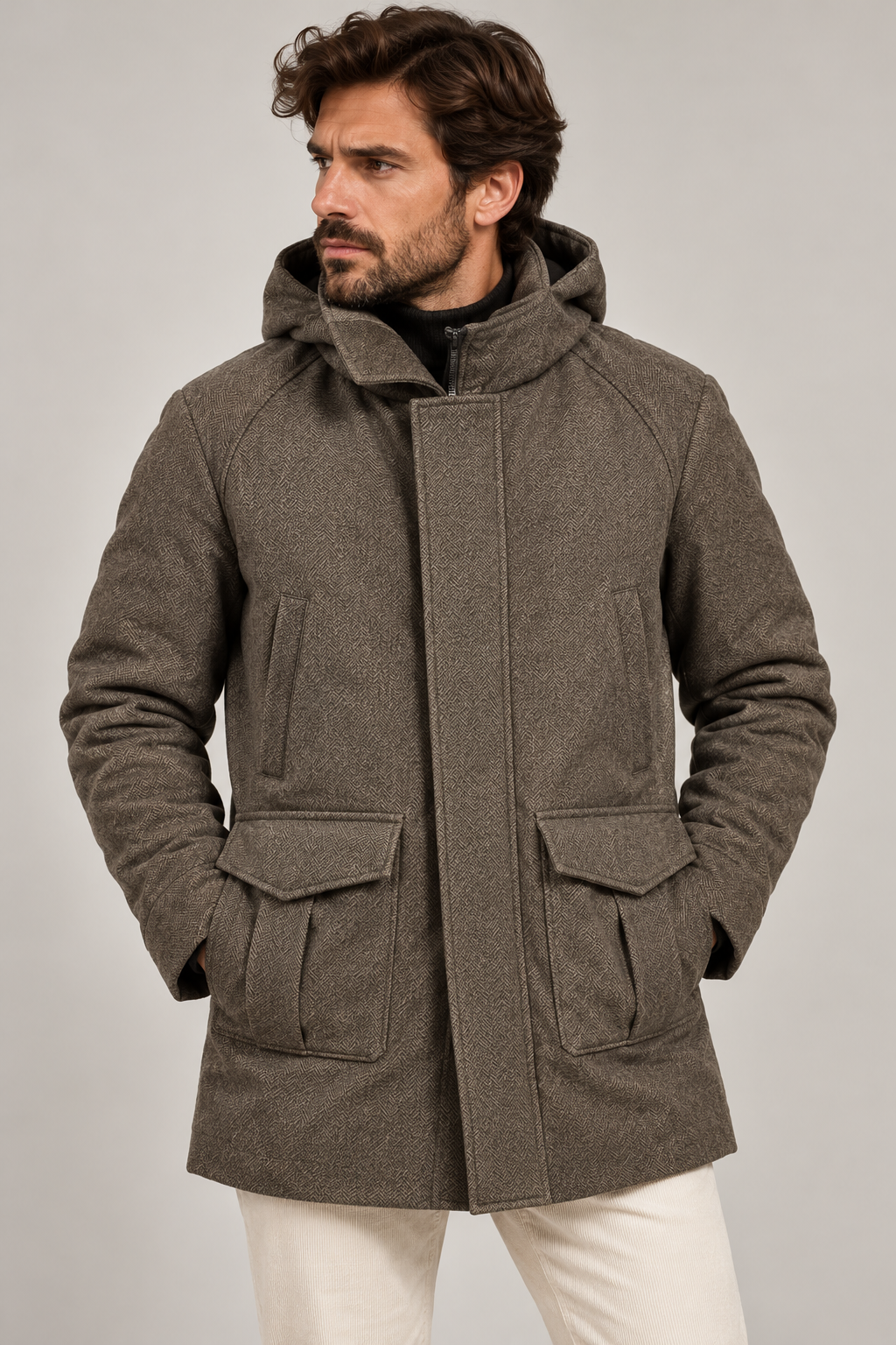 FORTOWN PARKA IN TESSUTO SPIGATO CON CAPPUCCIO