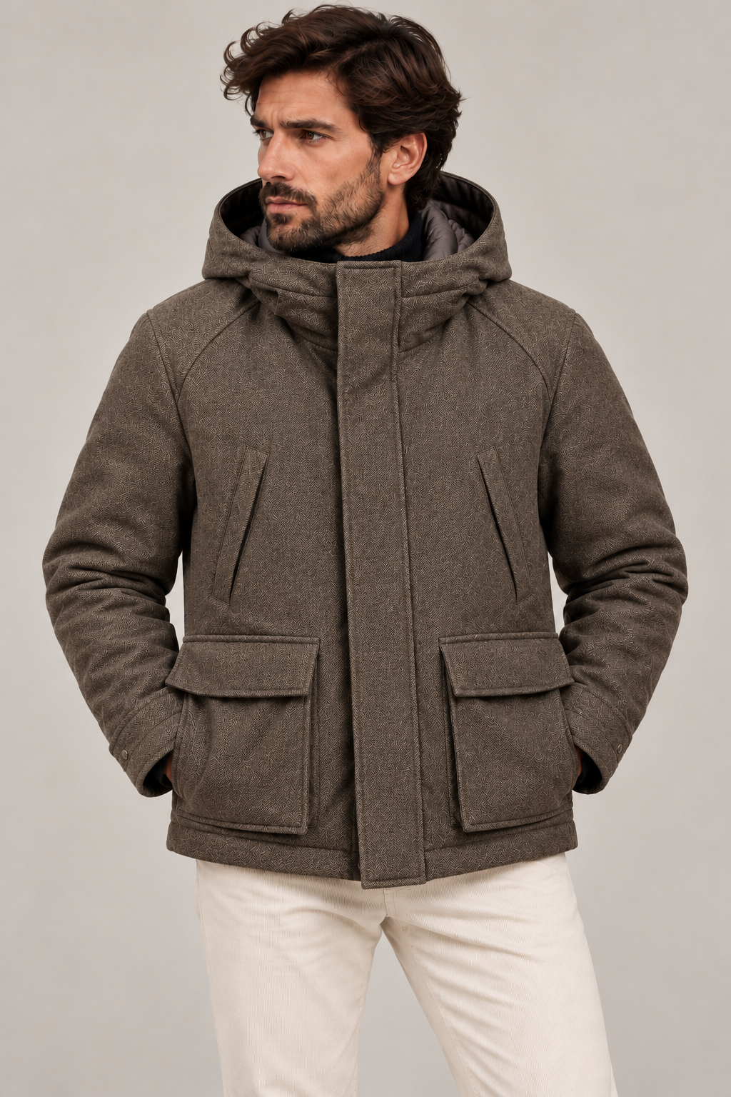 FORTOWN parka corto spigato con cappuccio