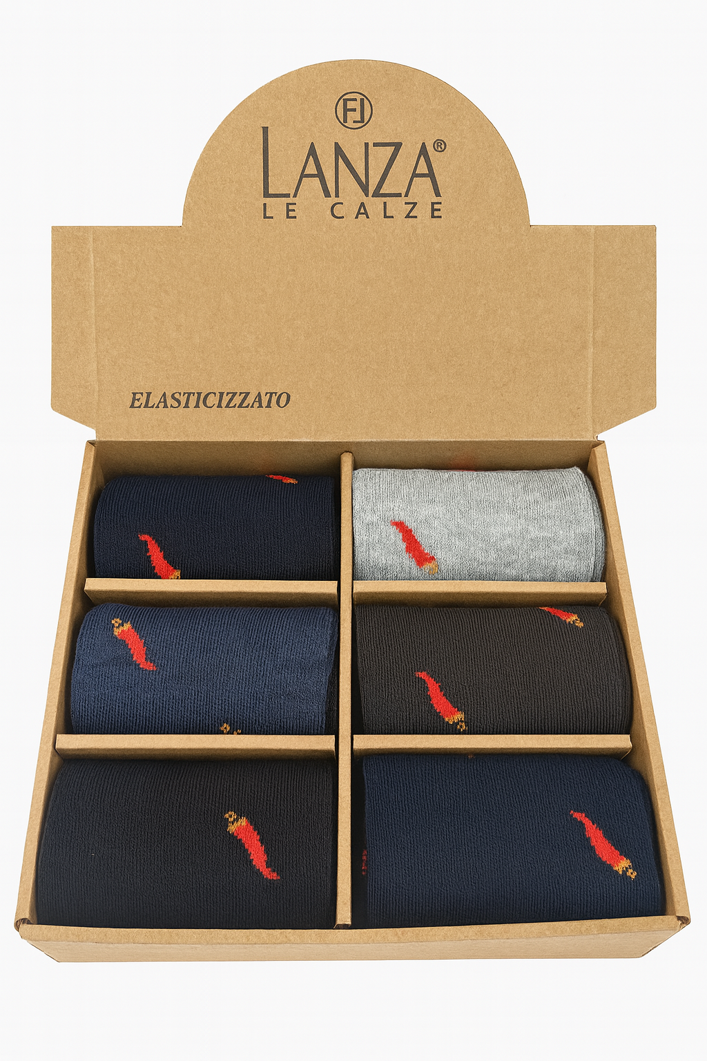 LANZA calze fantasia peperoncino