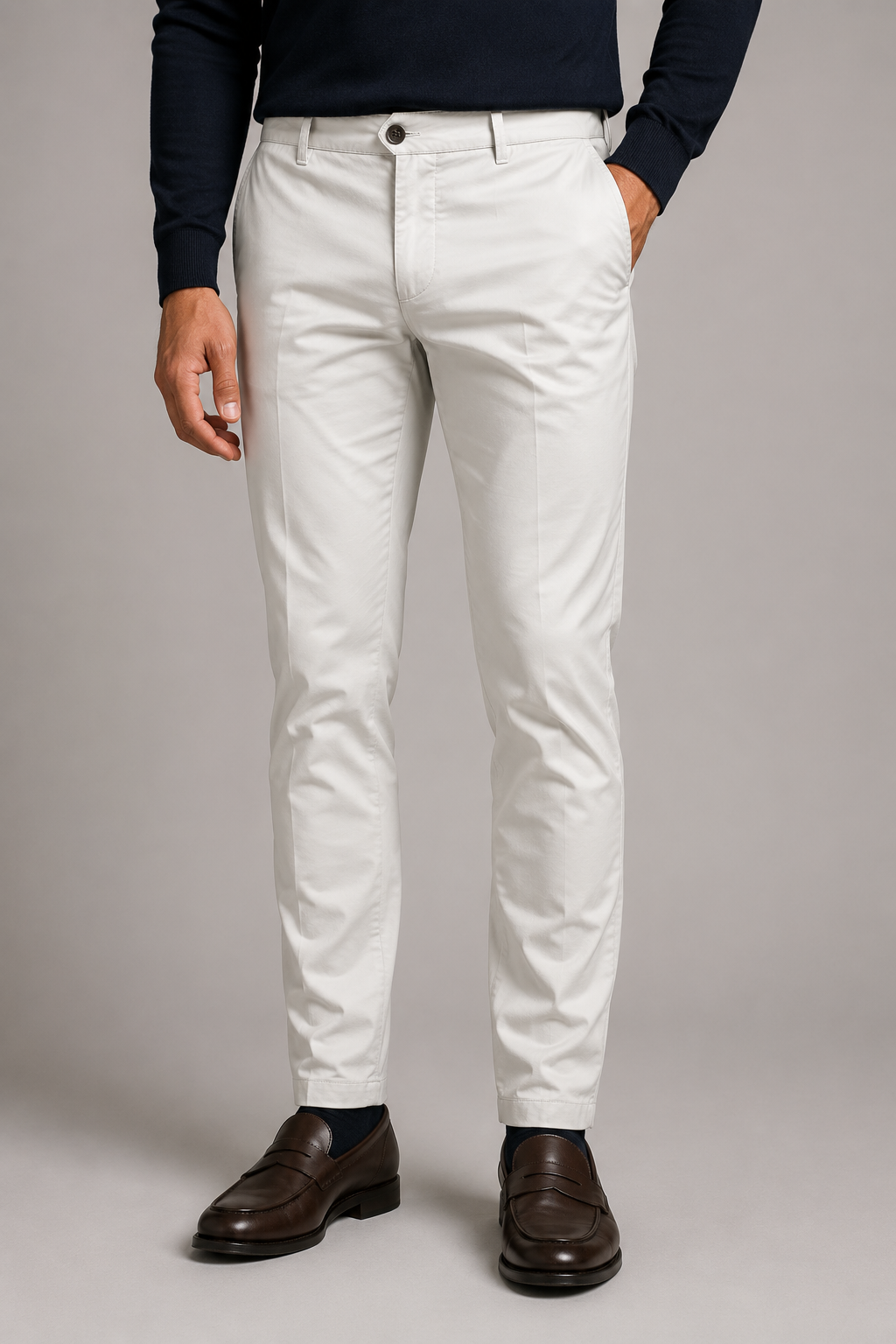 Teleria Zed Pantalone Rasatello di Cotone