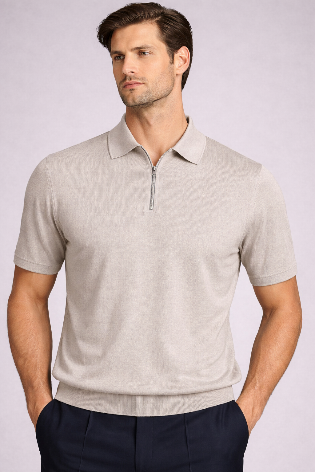 MASQ polo con zip finezza 16