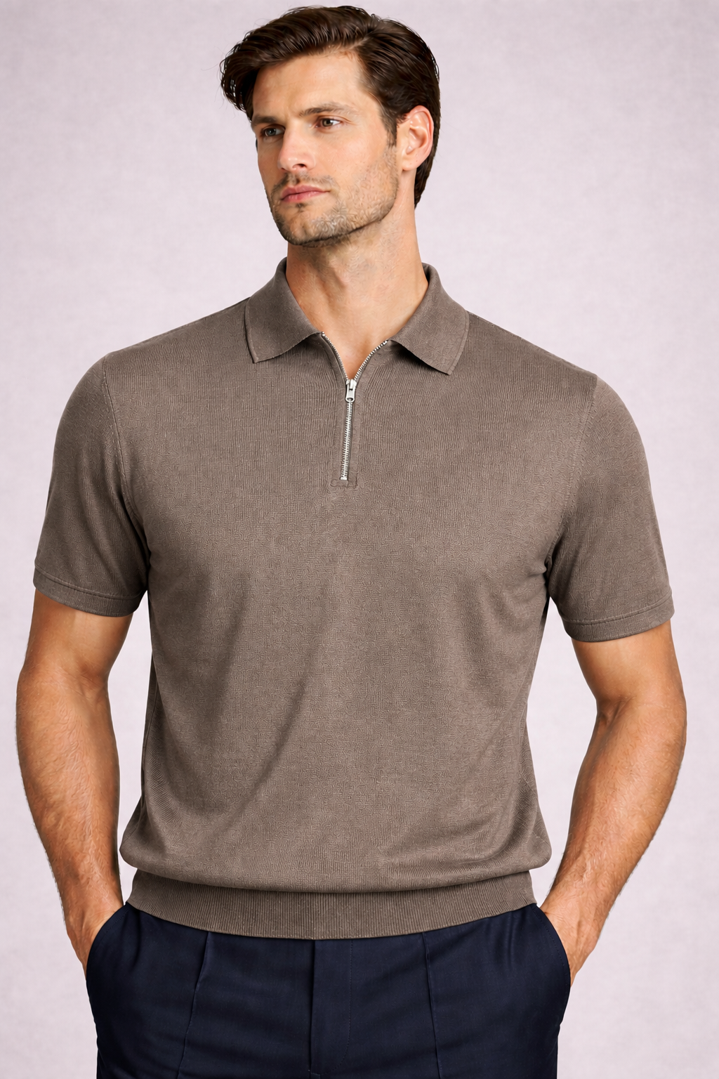 MASQ polo con zip finezza 16