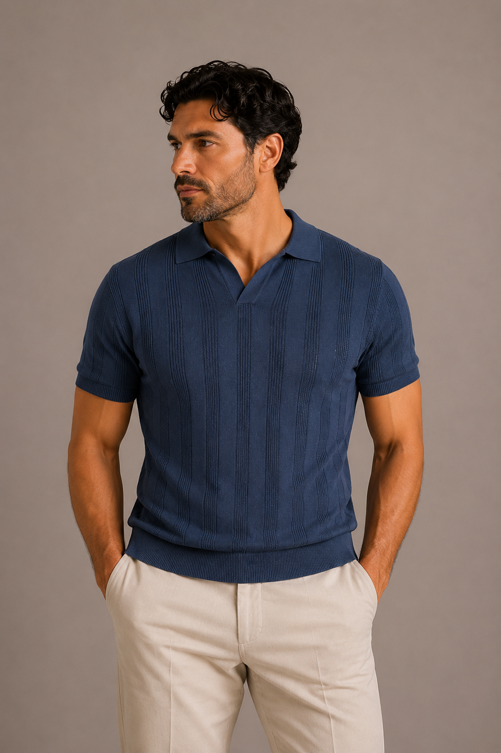 Post Scriptum Polo a righe colore su colore