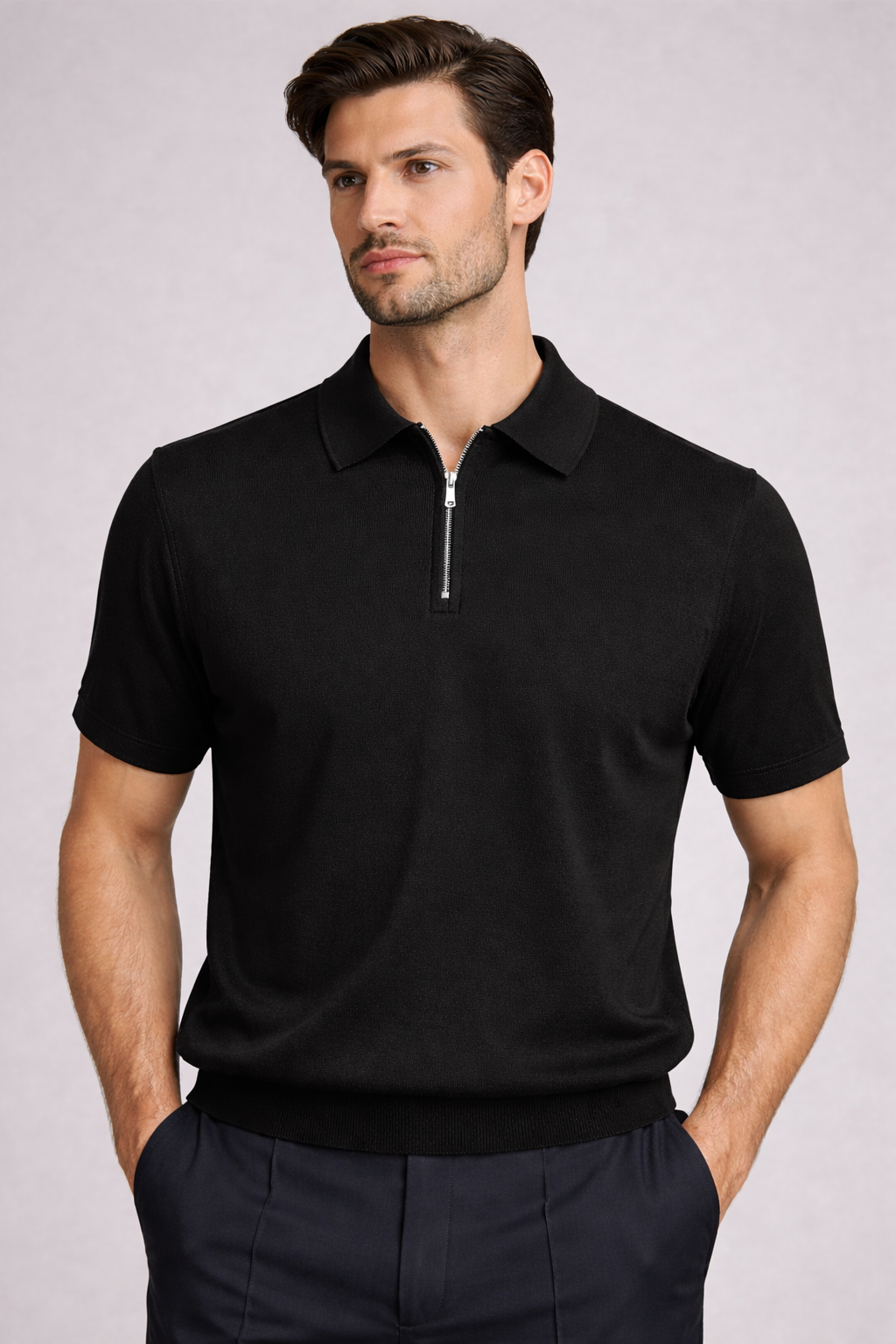 MASQ polo con zip finezza 16