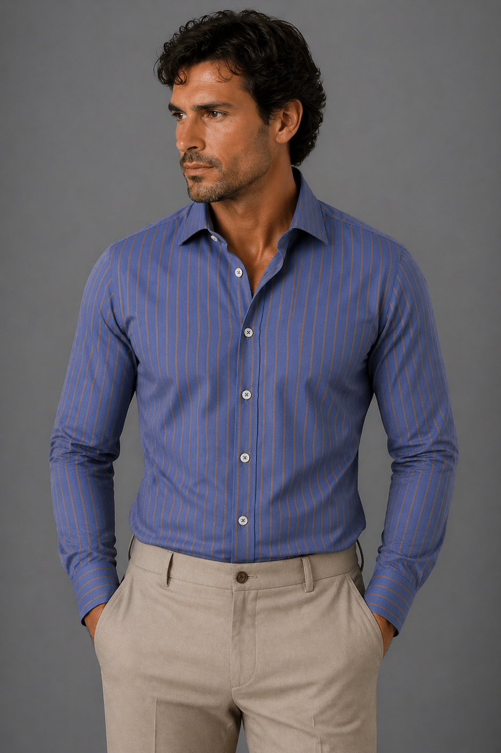 Giglio Milano Camicia con riga sottile