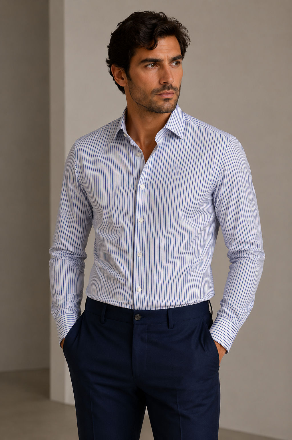 Giglio Milano Camicia righe sottili