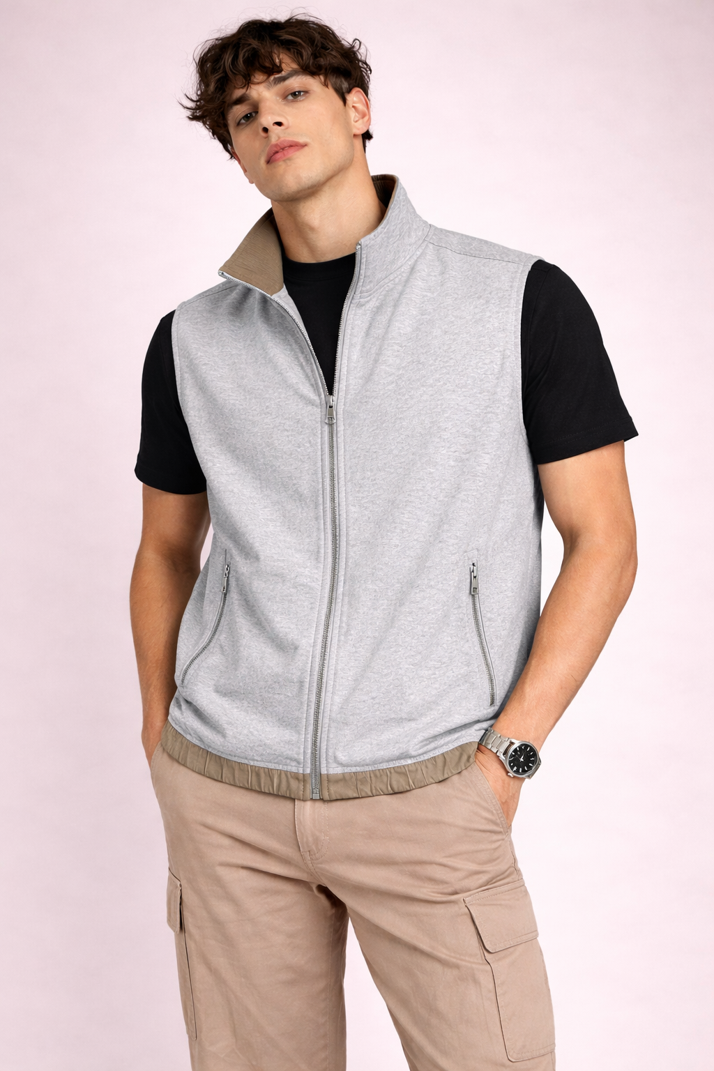 Blu Cashmere gilet reversibile bicolore