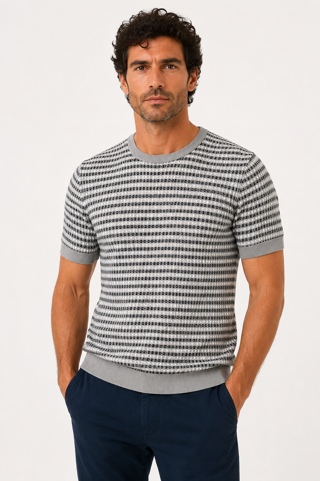 Planet Grid T-shirt con lavorazione
