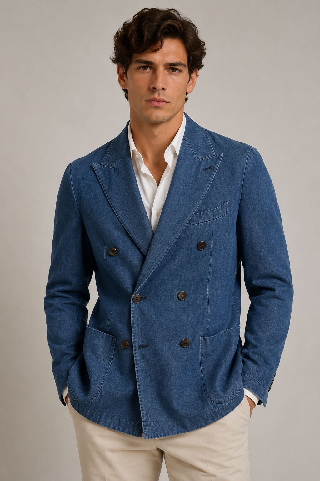 GALÀ Giacca doppio petto Effetto Jeans