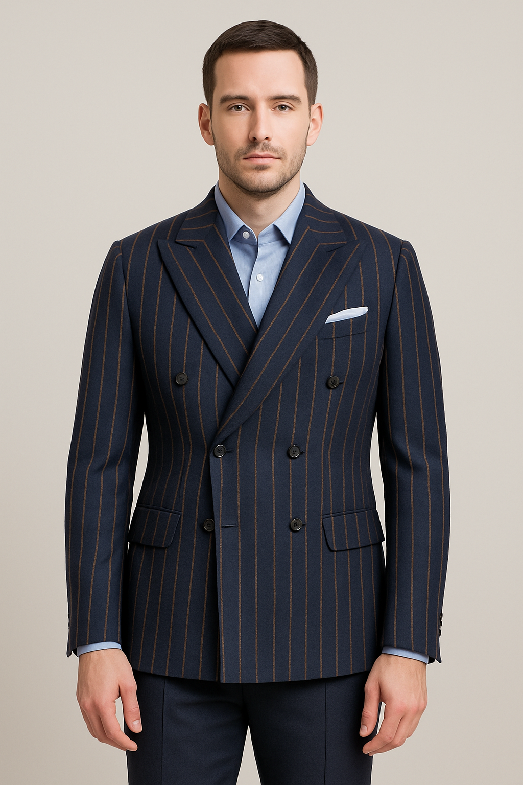 BERRY e BRIAN giacca doppio petto rigata