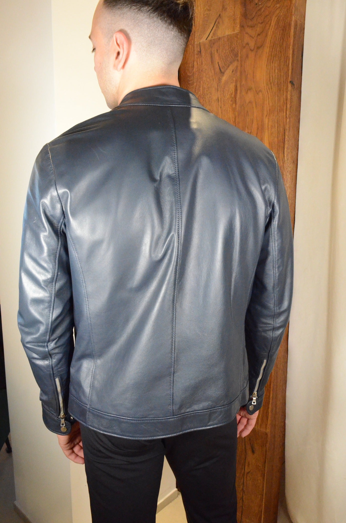 Tom Merritt Giubbotto in pelle Modello Biker