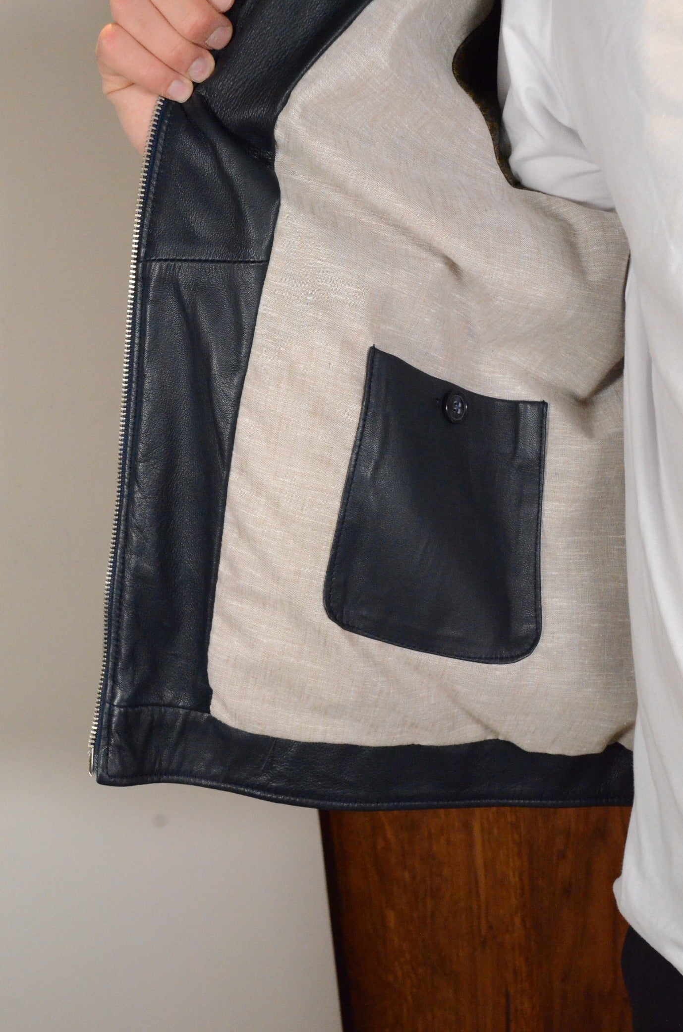 Tom Merritt Giubbotto in pelle Modello Biker
