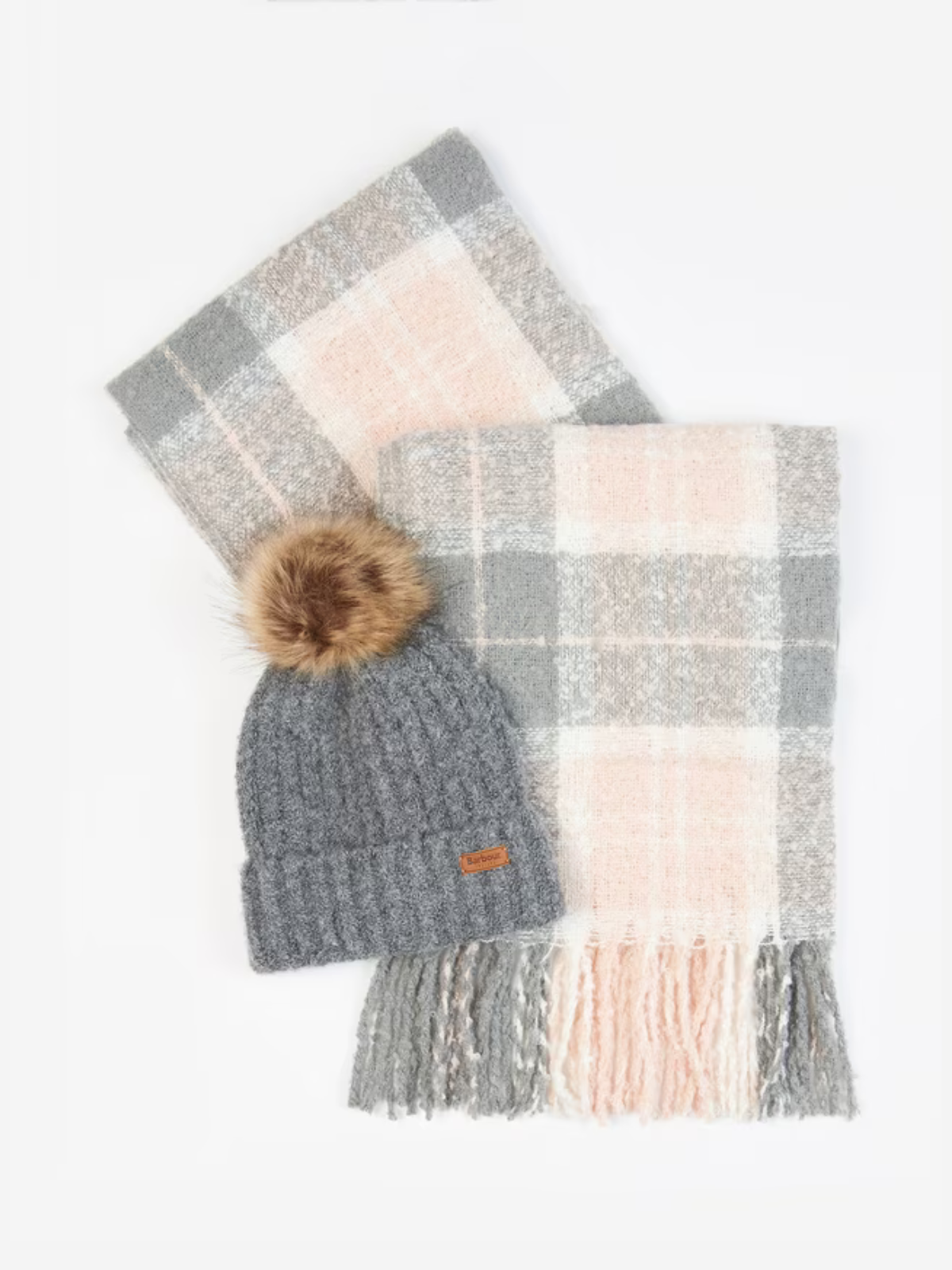 Barbour Saltburn Beanie & Tartan Scarf Set