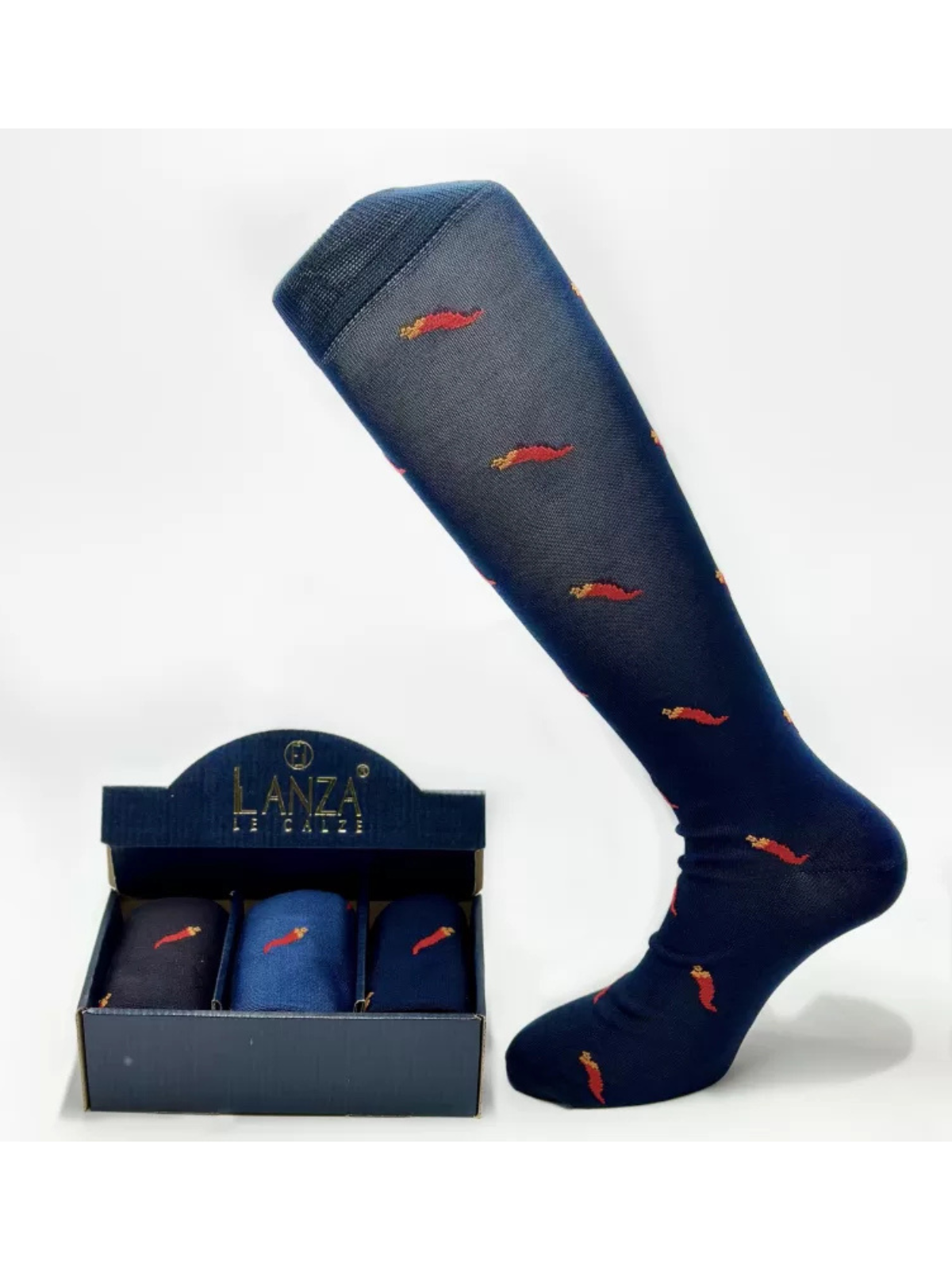 LANZA calze fantasia peperoncino