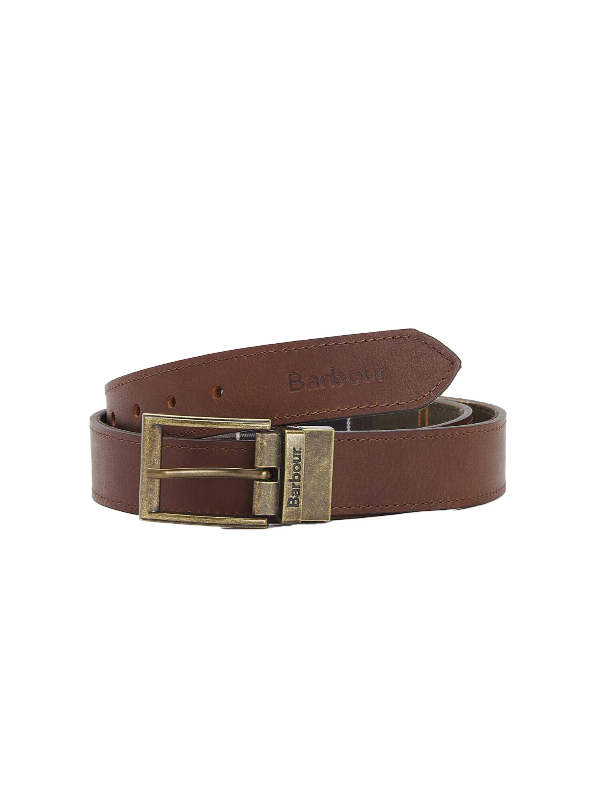 Barbour Reversible Tartan Leather Belt