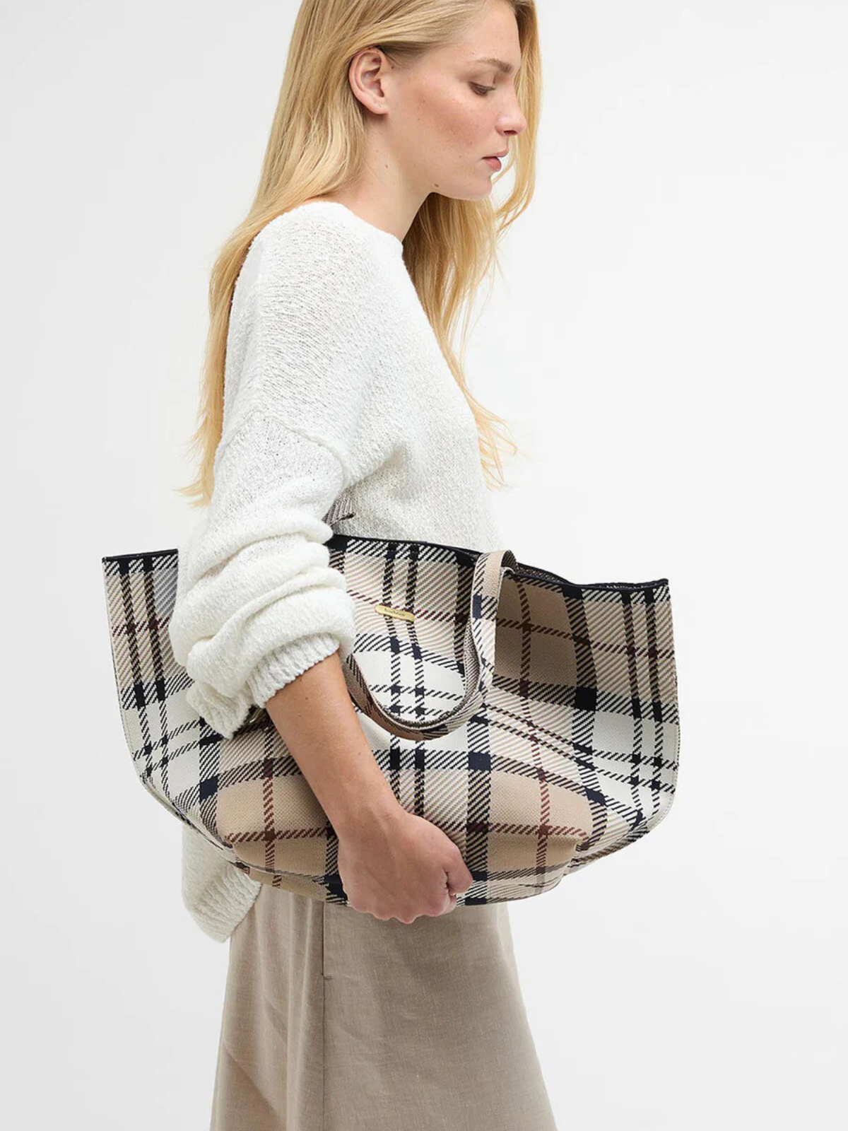 BARBOUR LADY Borsa tote grande in tartan Layla