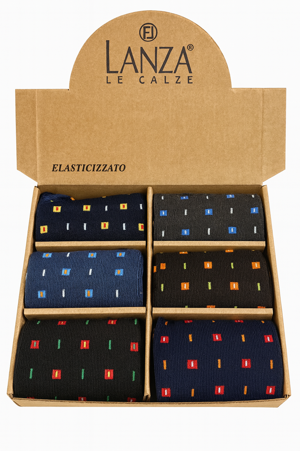 lanza calze fantasia geometrica