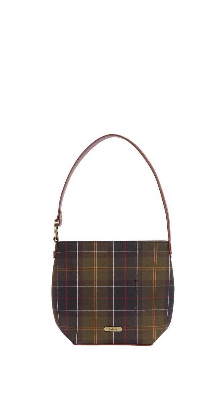 BARBOUR CEDAR TARTAN BUCKET BAG