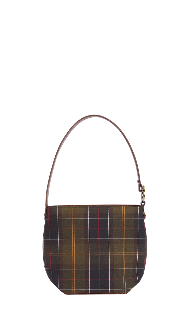 BARBOUR CEDAR TARTAN BUCKET BAG