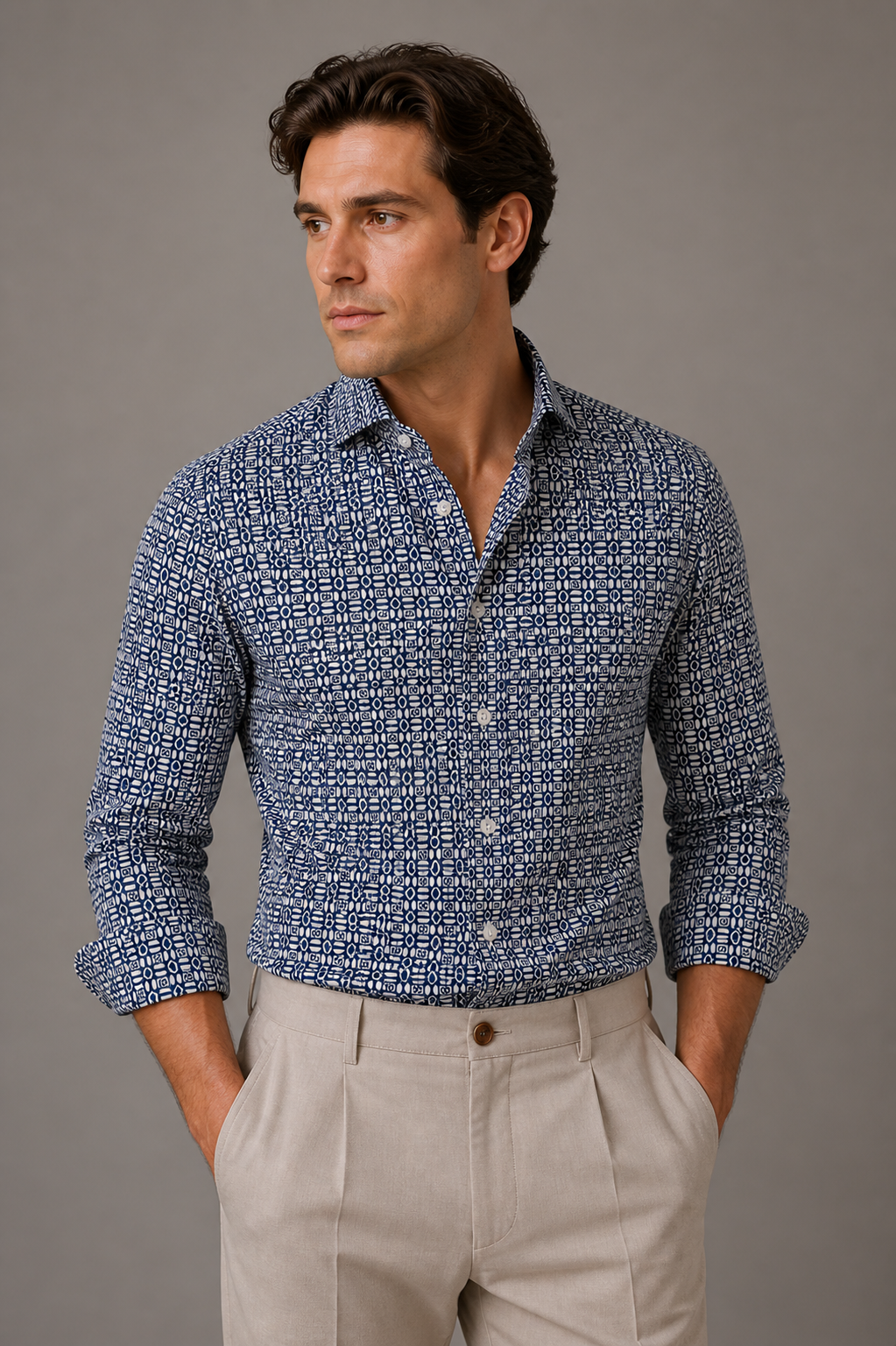 Giglio Milano Camicia Fantasia Foglia