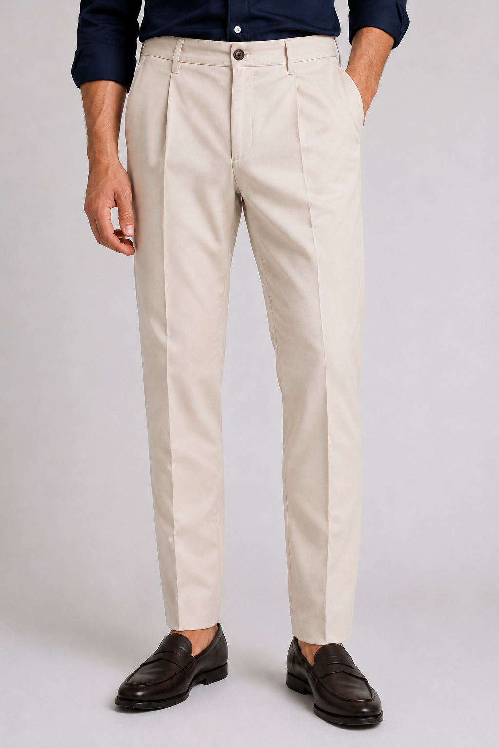 AIBURA IPantalone Elegante Slim Fit in Cotone Stretch
