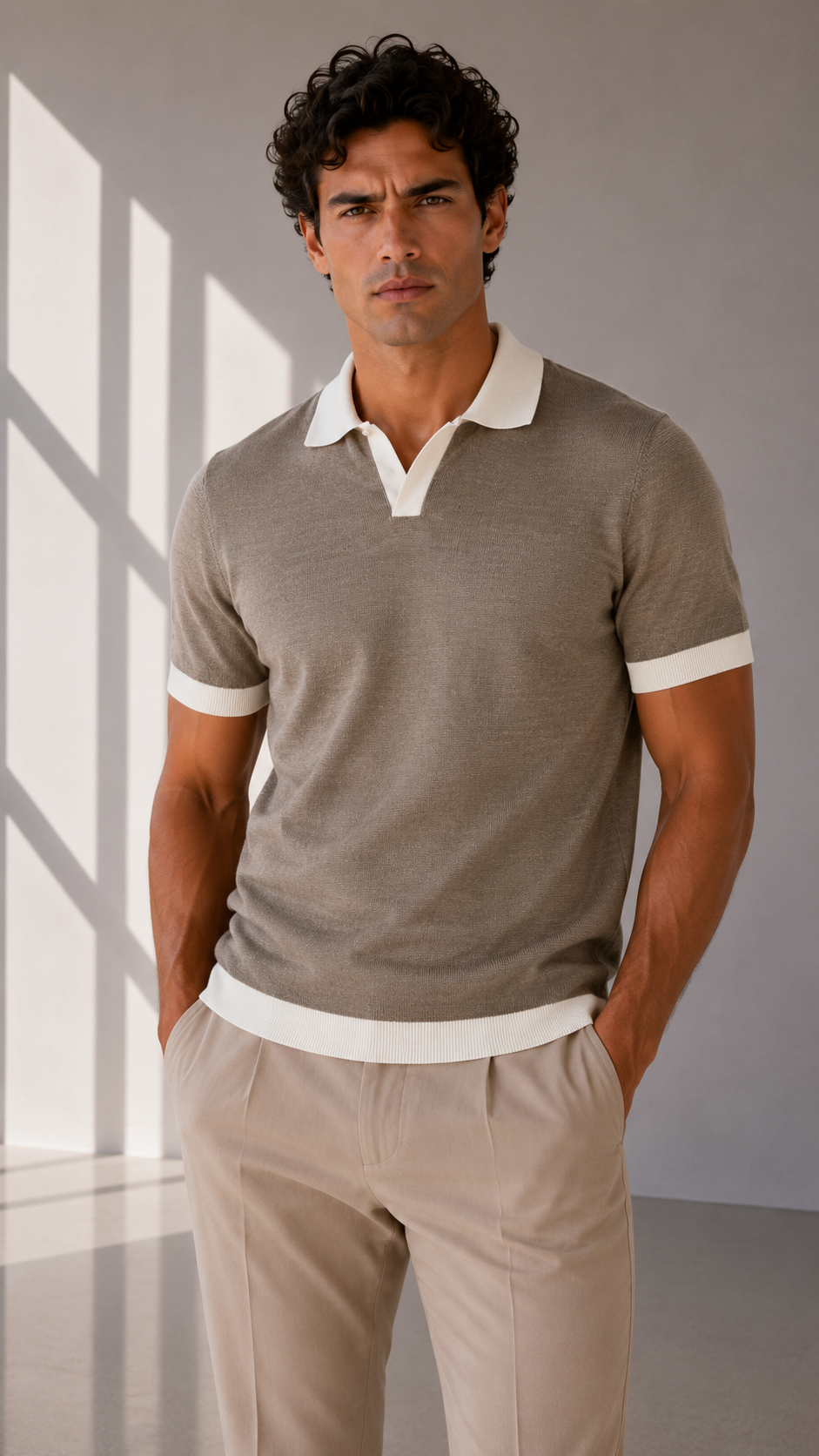MASQ Polo misto lino