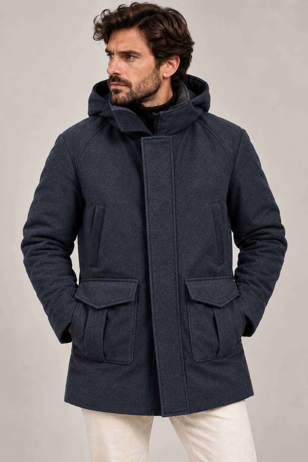 FORTOWN PARKA IN TESSUTO SPIGATO CON CAPPUCCIO