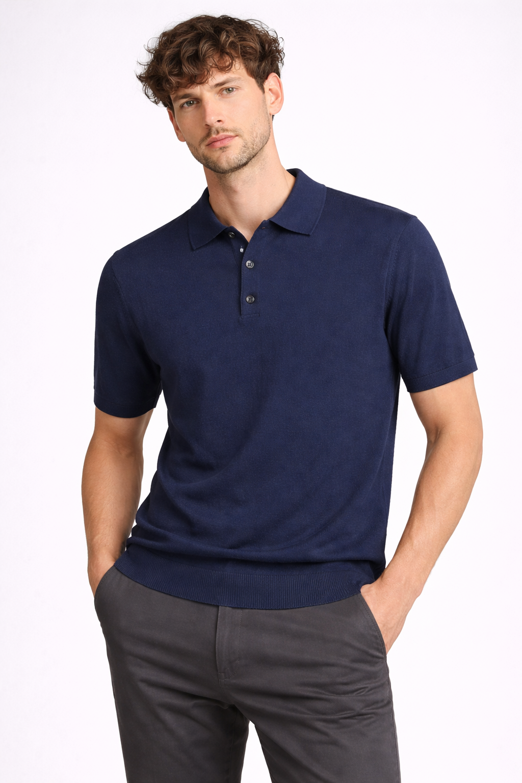 MASQ polo m/c con bottoni