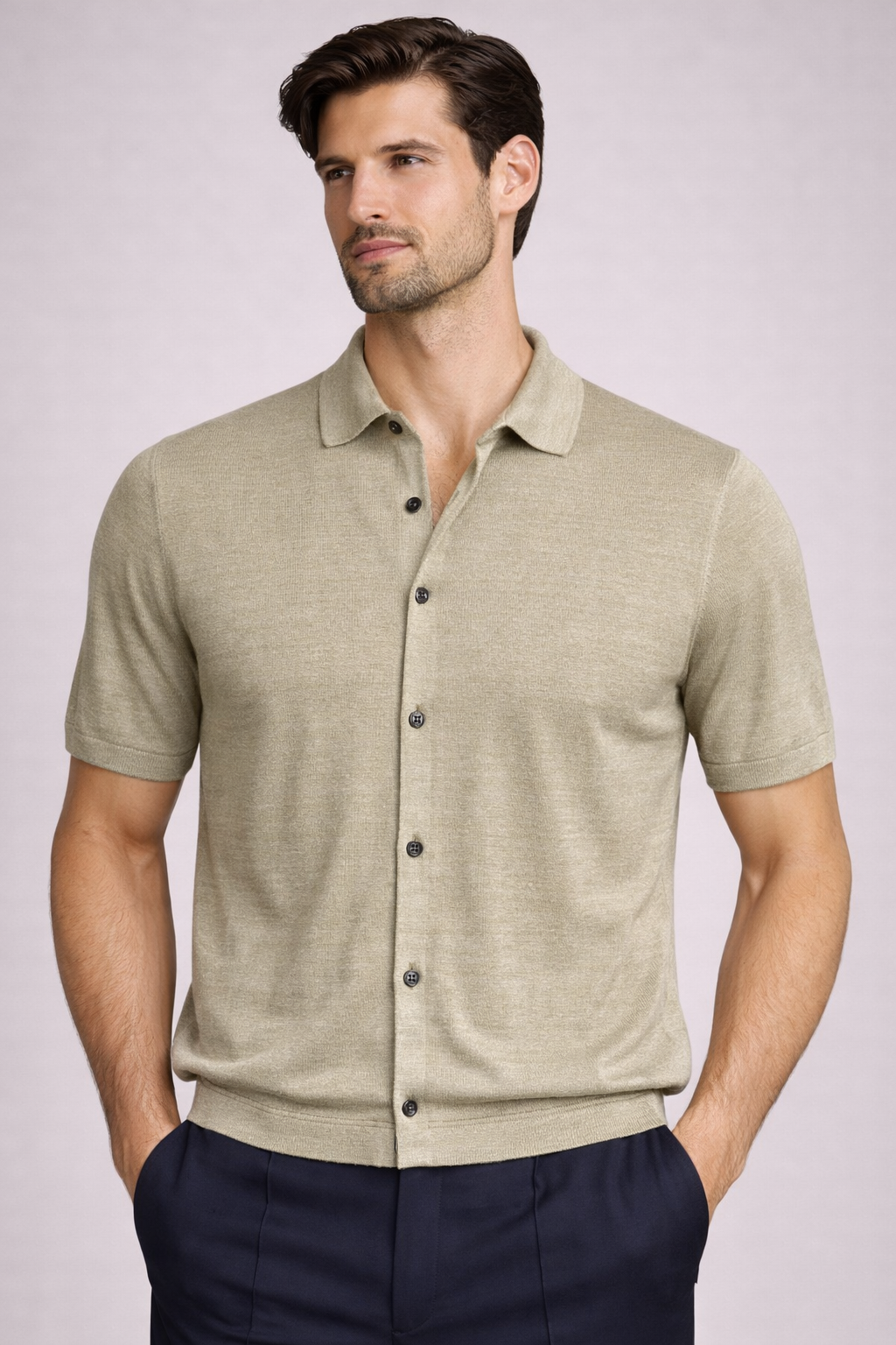 MASQ POLO CAMICIA in lino finezza 16