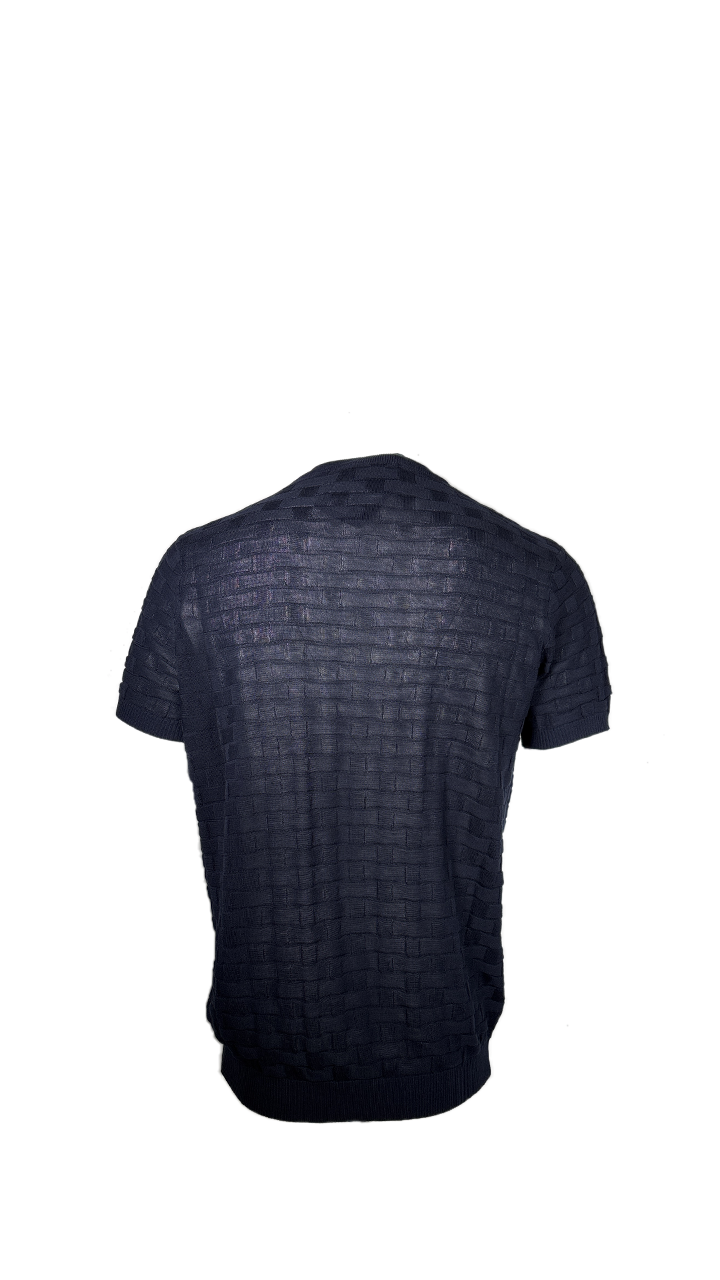 Blu Cashmere T-shirt in filo
