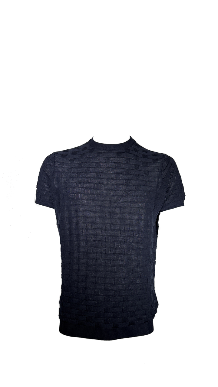 Blu Cashmere T-shirt in filo