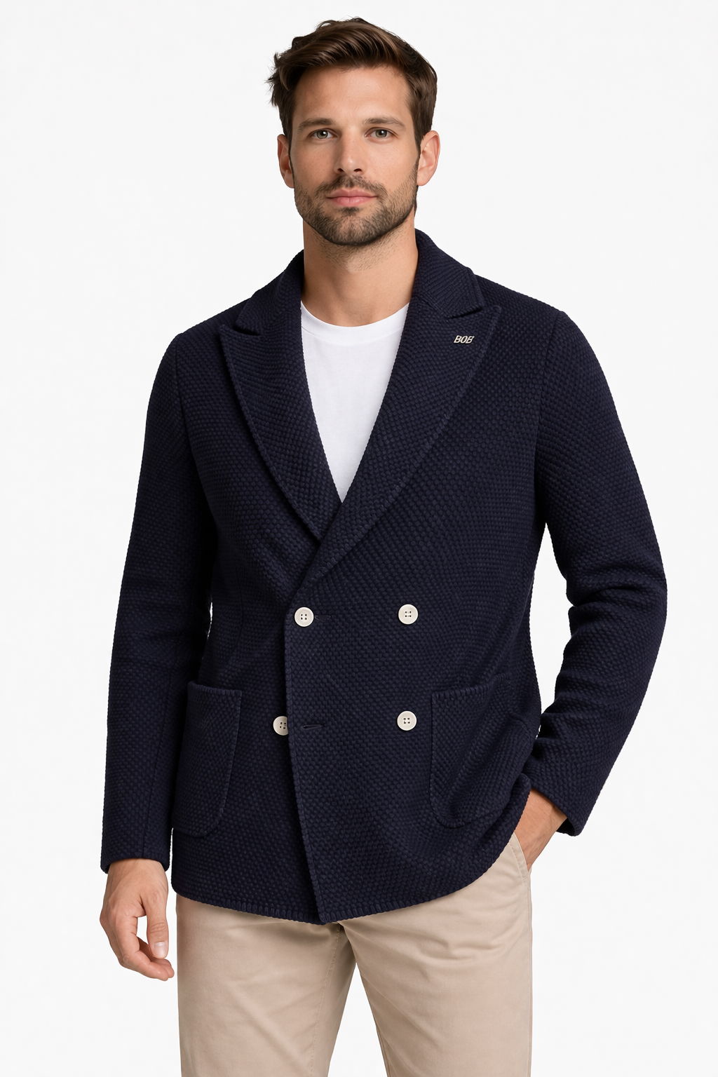 BOB REY giacca doppio petto in maglia