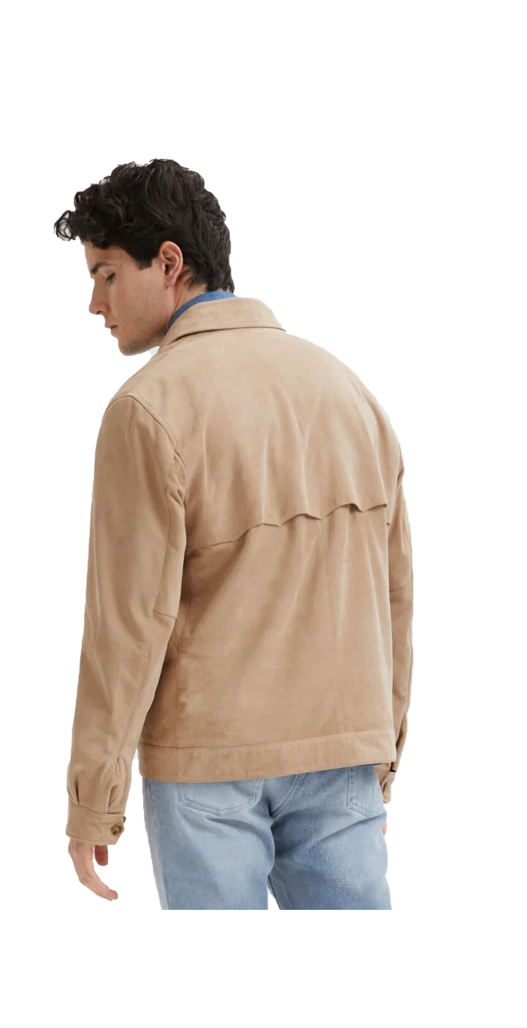 Baracuta Overshirt In Pelle Scamosciata