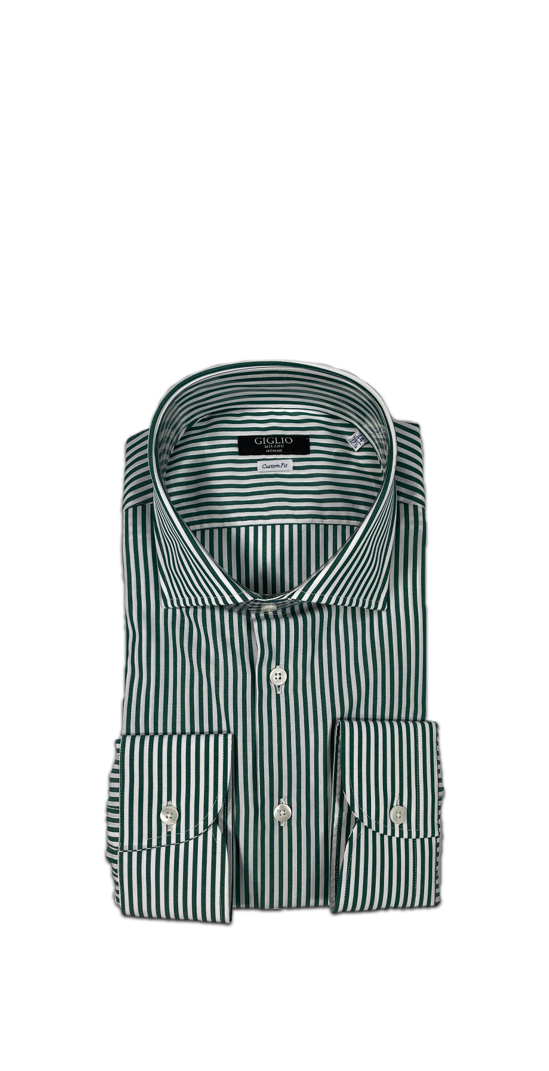 Giglio Milano Camicia Righe strette verde