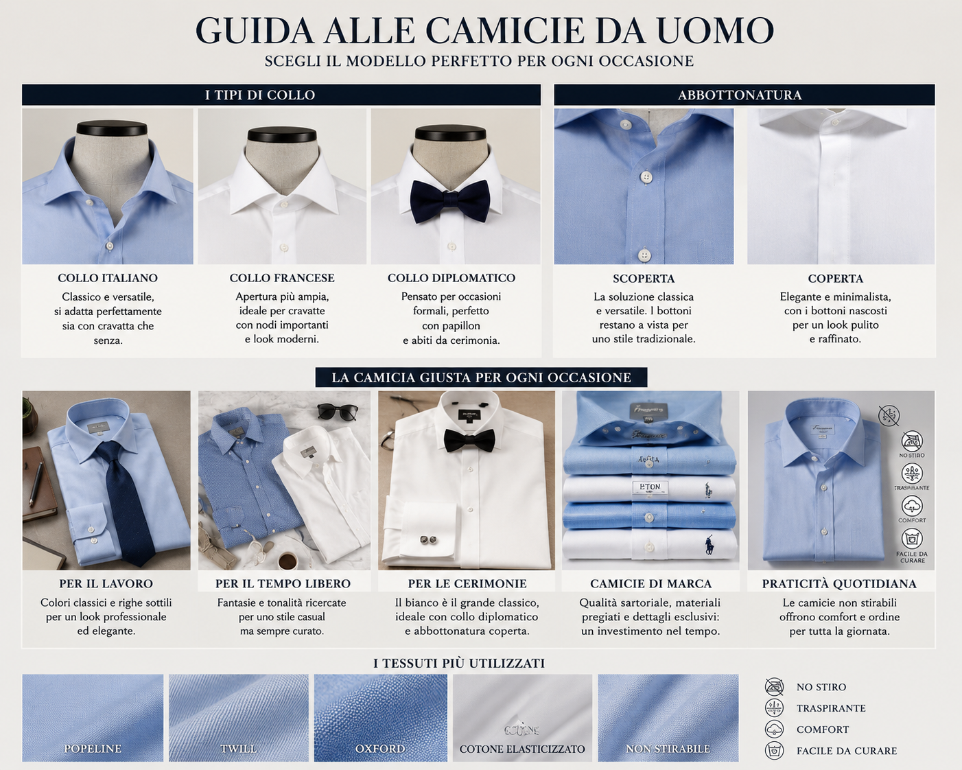 Guida Completa alle Camicie da Uomo: Come Scegliere il Modello Perfetto