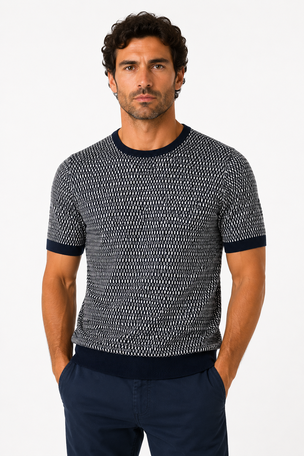 Planet Grid T-shirt con lavorazione
