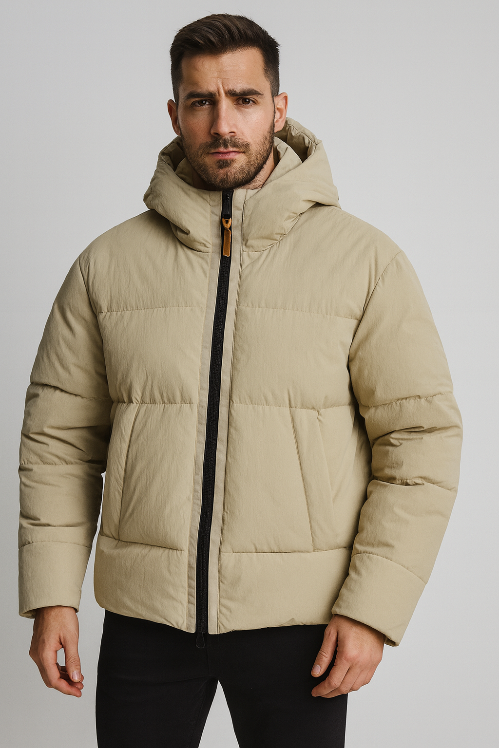 Homeward NURMES crinkle nylon hooded puffer jacket