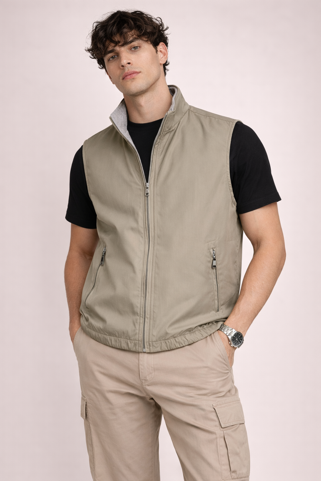 Blu Cashmere  gilet reversibile bicolore