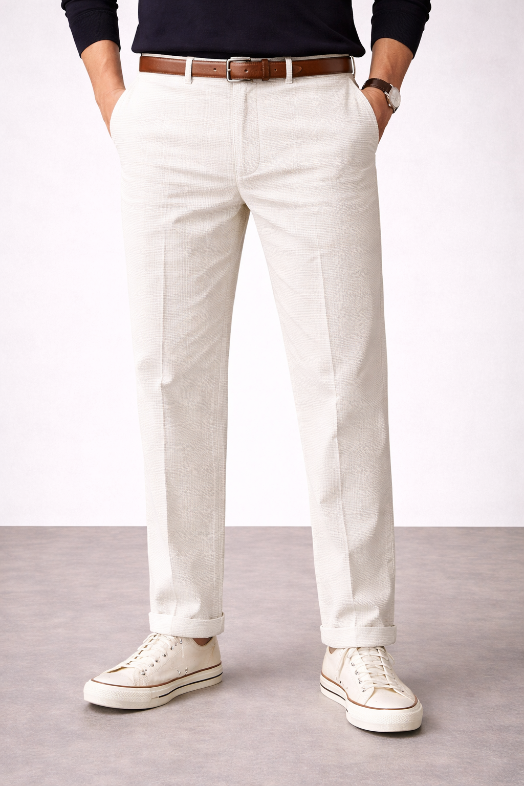 Telacruda PANTALONE CHINO GOFFrATO