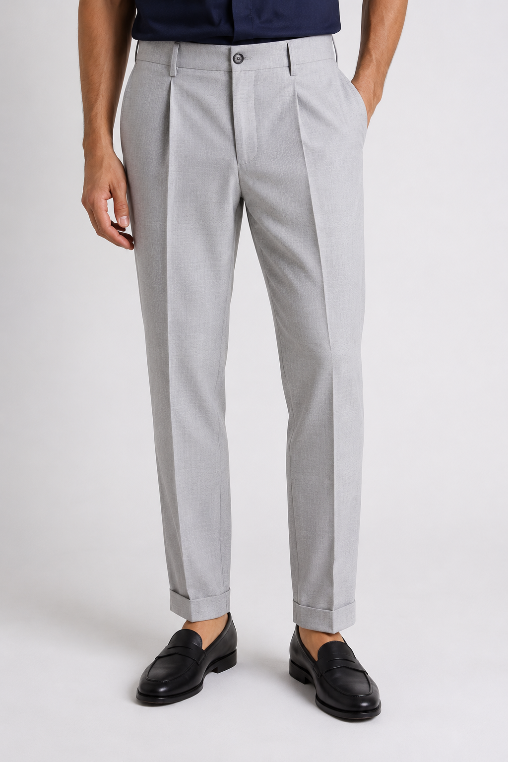 AIBURAI Pantalone Sartoriale Slim Fit con Pence
