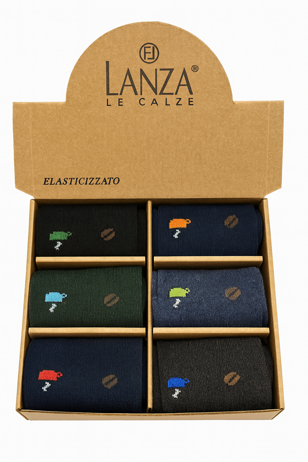 LANZA calze fantasia  caffè