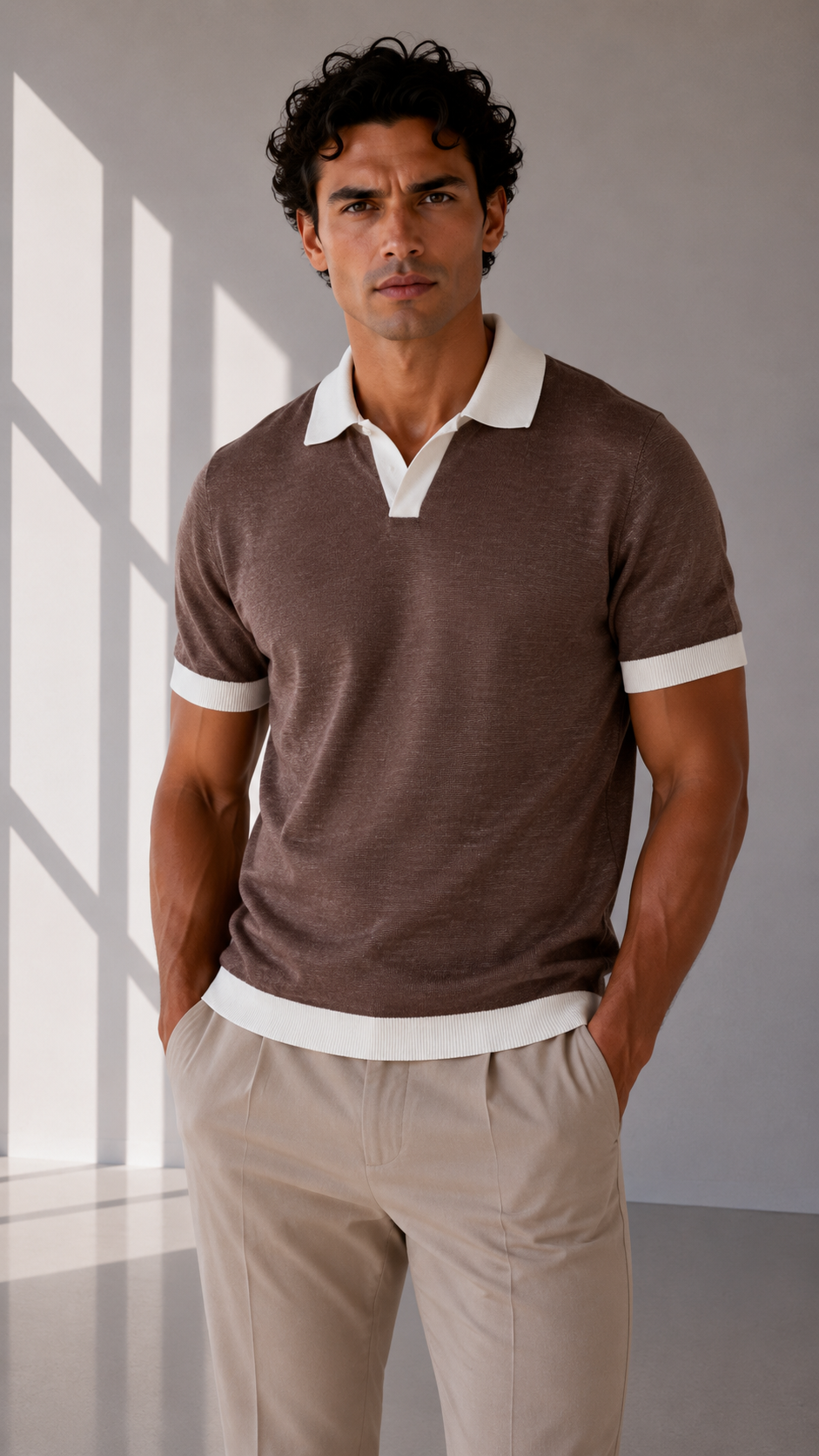 MASQ  Polo misto lino