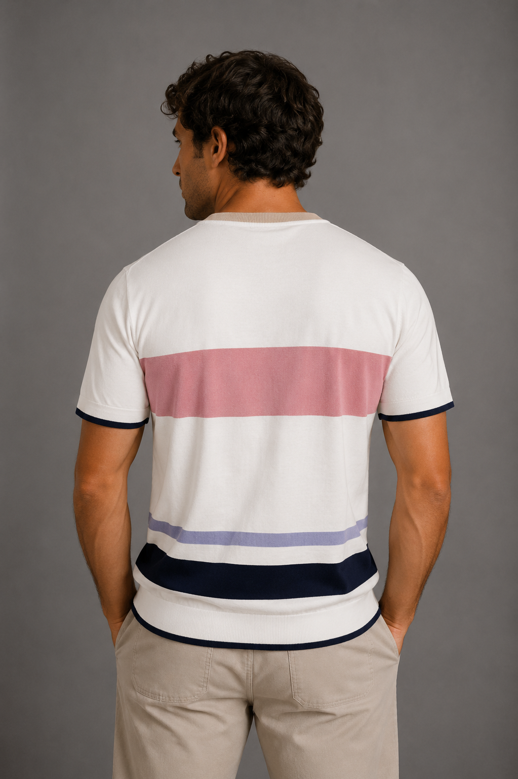 MQJ T-shirt con righe geometriche