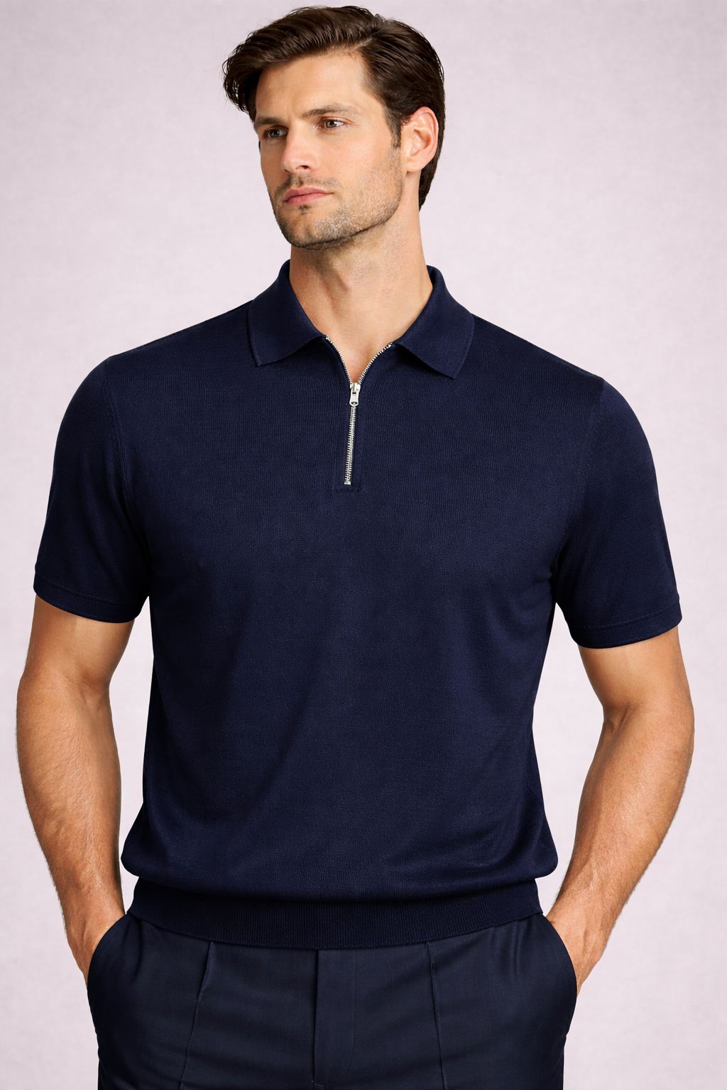MASQ polo con zip finezza 16