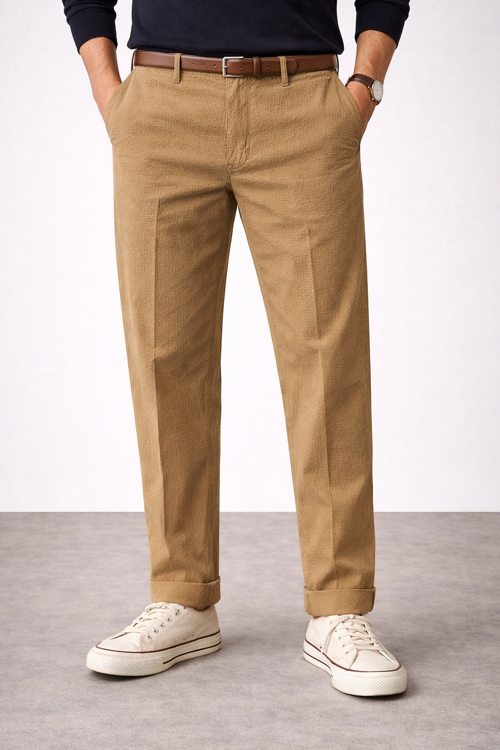 Telacruda PANTALONE CHINO GOFFrATO
