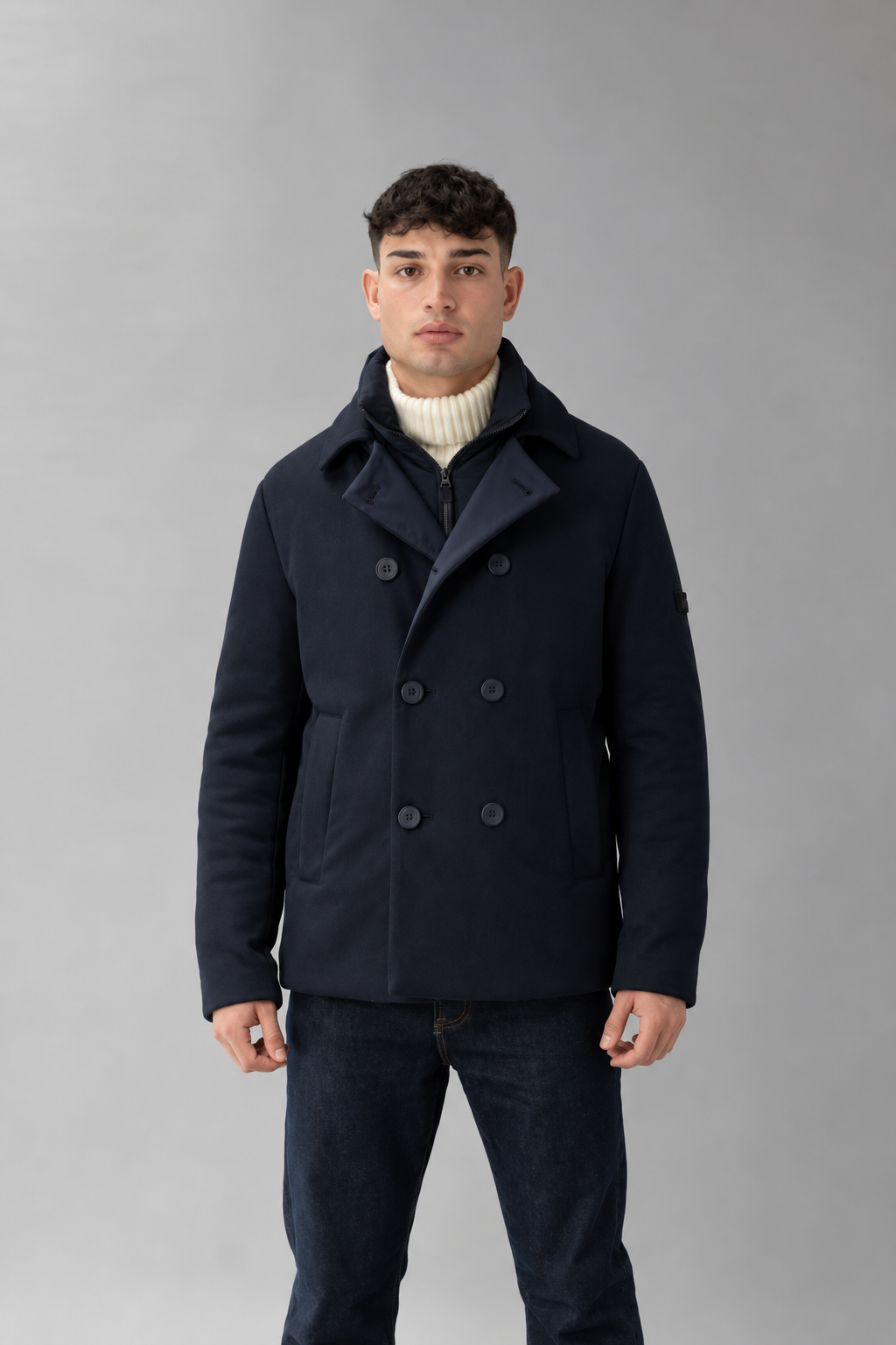 RIUNIK QUINCEY Cappotto doppio petto con gilet removibile