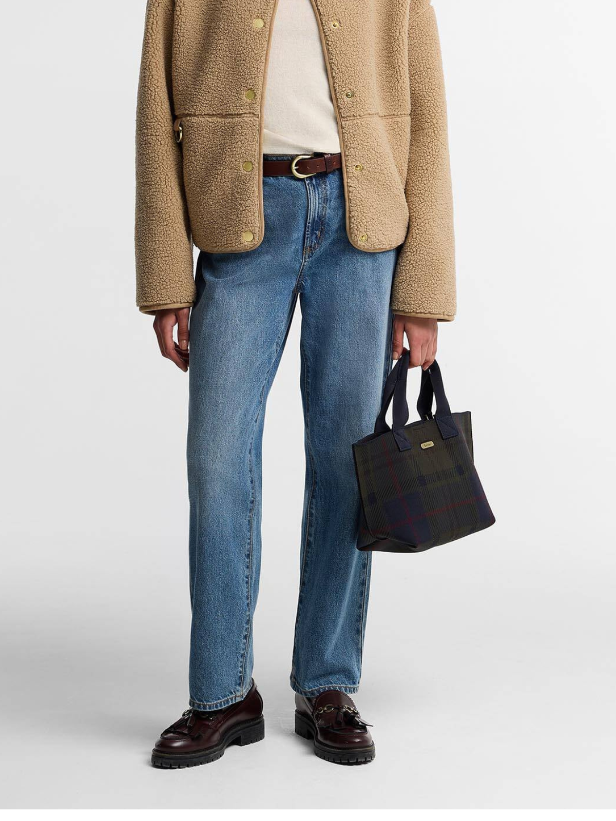 Barbour Layla tartan mini tote bag