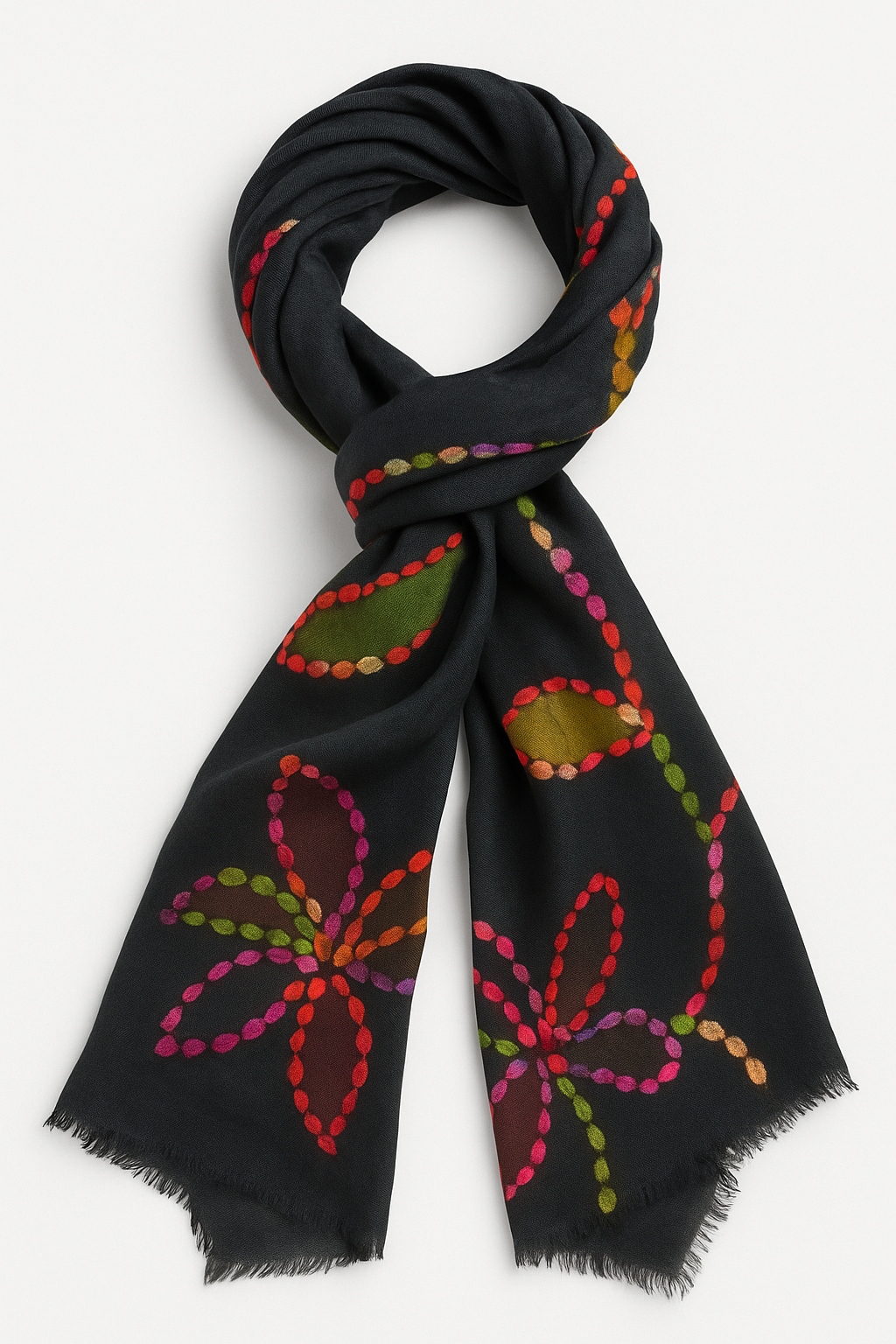 Giglio Milano sciarpa Fantasia Floreale Multicolore